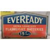 Image 8 : Vintage Eveready Battery Metal Display 11 1/4'' Tapers to 2 1/2'' x 15 1/2'' 