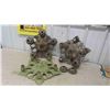 Image 1 : 3 Vintage Light Fixtures, 2 Ceiling Mount Approx. 17'' Across , Hanging 