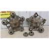 Image 2 : 3 Vintage Light Fixtures, 2 Ceiling Mount Approx. 17'' Across , Hanging 