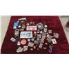 Image 1 : Pin Back Buttons , Blue Jay Stickers, Key Chains, Quaker State Bottle Opener, Plus
