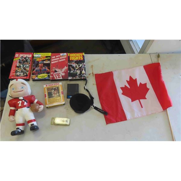 4 VHS Tapes : Hockey Fights, CFL, Canadian Flag Football, Football Figure