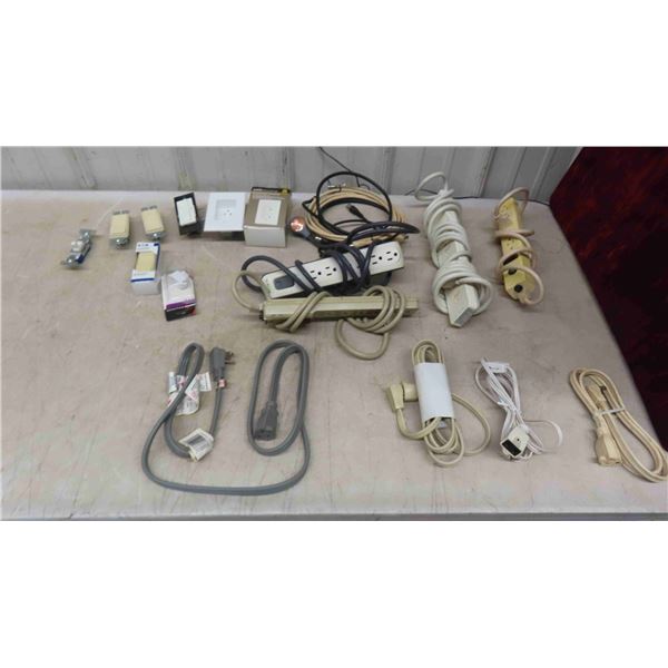 4 Power Bars , Extension Cords , Electrical Switches, Plus