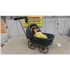 Image 1 : Vintage Doll Stroller, 1940s Era Porcelain Doll with 'Germany 996' on Back 