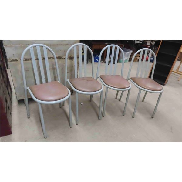 4 Metal Kitchen Chairs with Padded Seats 