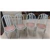 Image 4 : 4 Metal Kitchen Chairs with Padded Seats 