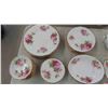Image 2 : 85 Pieces of Royal Albert American Beauty: Dinner Plates, Bread and Butter Plates, 