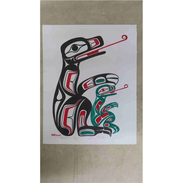 Ben Houstie Original Aboriginal Art 'Mother Frog' 11'' x 14'' 