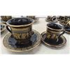 Image 10 : Hand Made 24k KE Greece 12 Cups and Saucers 