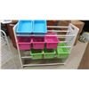 Image 2 : Toy Organizer with Bins 33 3/4'' x 11 1/2'' x 31'' , Wire 3 Shelf Organizer 15'' x 12 1/4'' x 30'' 
