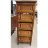 Image 2 : Wicker and Wood Stand with 6 Drawers 15 3/4'' x 23'' x 43 3/4'' 