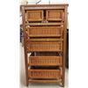 Image 3 : Wicker and Wood Stand with 6 Drawers 15 3/4'' x 23'' x 43 3/4'' 
