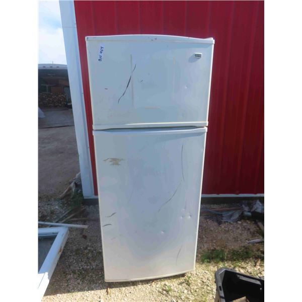 Maytag Fridge 67 1/2'' x 28'' x 28'' -Plugged in and Works, Has Some Marks