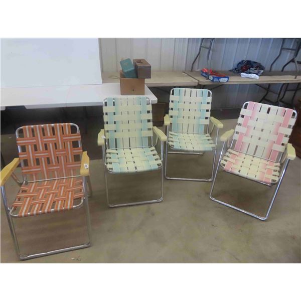 4 Vintage Folding Lawn Chairs 