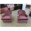 Image 1 : 2 Matching Living Room Button Back Swivel/Rocker Chairs 