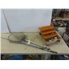 Image 1 : Fishing Tackle Box Partially Full of Lures, Hooks, Line, Jigs, Fishing Net 