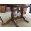 Image 3 : Oak Double Pedestal Table 29'' x 60'' x 40'' , 10'' Leaf 