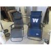 Image 1 : 2 Zero Gravity Folding Lawn Chairs/Loungers - 1 is Winnipeg Blue