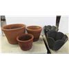 Image 1 : 3 Decorative Clay Pots , 2 Plastic 