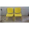 Image 1 : 2 Vintage Metal Yellow Chairs 