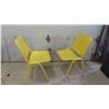 Image 3 : 2 Vintage Metal Yellow Chairs 