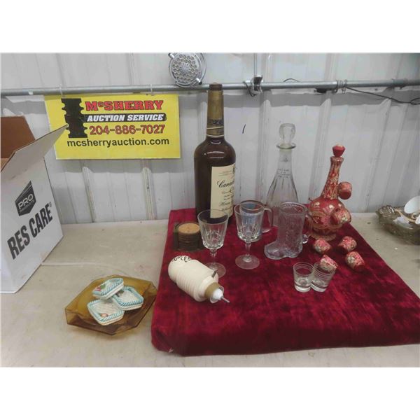 Texas Micky, Decanters, Wine Glasses, Plus