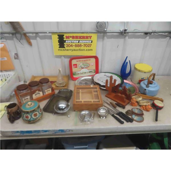 Metal Trays, Kettle, Knives & More