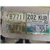 Image 3 : 11 License Plates: Manitoba 1946 & 1971, Ontario, 3 License Plate Frames