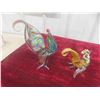 Image 2 : 2 Colored Glass Birds Tallest is 9 3/4'' 