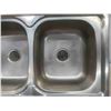 Image 4 : New Old Stock Zoho Stainless Steel Double Sink 33 1/2'' x 19 3/4'' x 7'' 