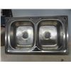 Image 1 : New Old Stock Zoho Stainless Steel Double Sink 33 1/2'' x 19 3/4'' x 7'' 