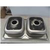 Image 3 : New Old Stock Zoho Stainless Steel Double Sink 33 1/2'' x 19 3/4'' x 7'' 