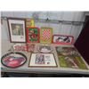 Image 1 : 5 Coca Cola Trays, 2 Framed Advertisements, 2 Place Mats, Mirrored Sign 