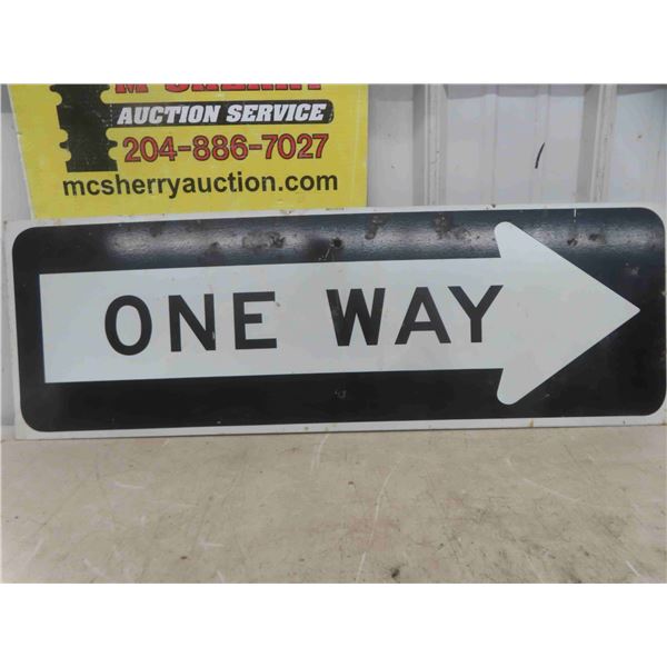 Metal Road Sign 'One Way' 35 1/2'' x 12'' 