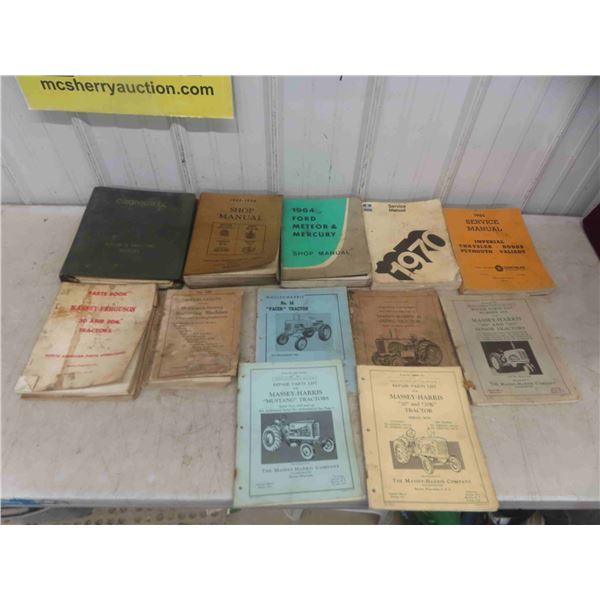 Manuals: Massey Harris, McCormick Deering, Massey Ferguson