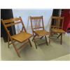 Image 1 : 3 Wood Folding Chairs 