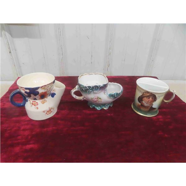 2 Shaving Mugs, 1 Moustache Mug