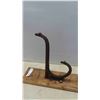 Image 1 : Large Cast Hook Mounted on Wood