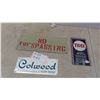 Image 1 : 3 Metal Signs: Tidex Motor Oil 4 1/2'' x 8'' , No Trespassing 5'' x 14'' , Colwood