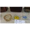 Image 3 : 3 Tins, Ashtrays with Advertising, Glass Bottle, Beer Glass, Plus