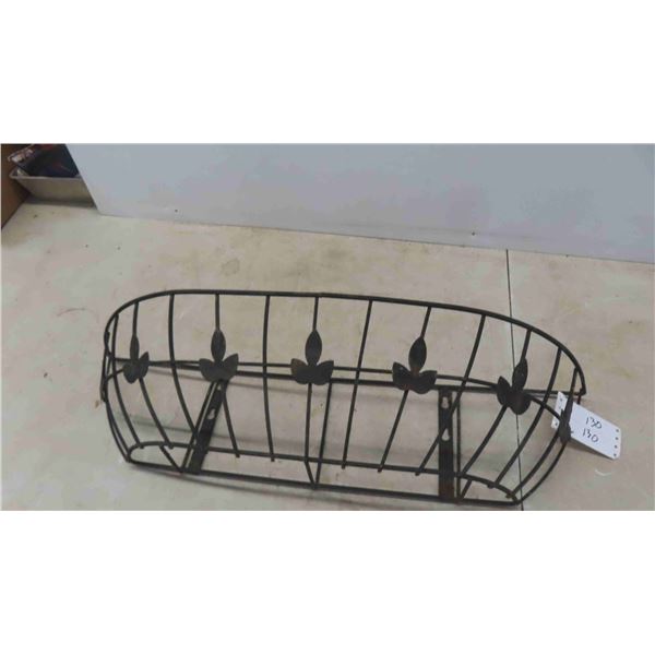 Wrought Iron Wall Mount Planter 30'' x 9'' x 8'' 