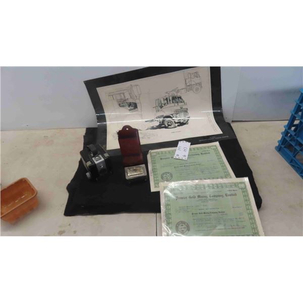 Ford Cab Over Picture, Match Dispenser, Brownie Hawkeye Camera, 1929 