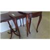 Image 3 : Set of 3 Mahogany Nesting Tables with Queen Anne Legs, Largest Measures