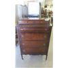 Image 1 : Walnut Chest with 6 Drawers (3 Large, 3 Small) 52'' x 34'' x 20'' -Has Some 