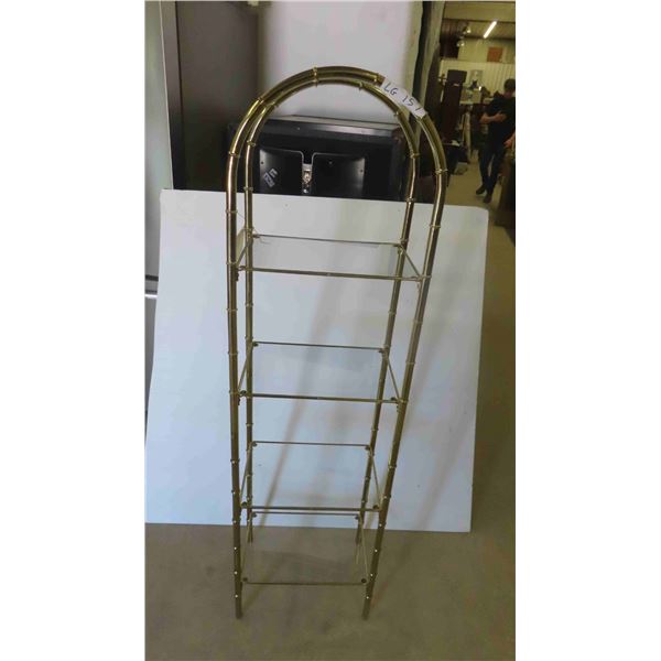 Brass Shelving Units with 4 Glass Shelves 58'' x 16'' x 12'' 