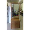 Image 1 : Pseudo Oak MDF Cabinet with 1 Drawer,2 Doors, Mirror & 2 Hooks  29'' x 