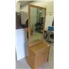 Image 2 : Pseudo Oak MDF Cabinet with 1 Drawer,2 Doors, Mirror & 2 Hooks  29'' x 