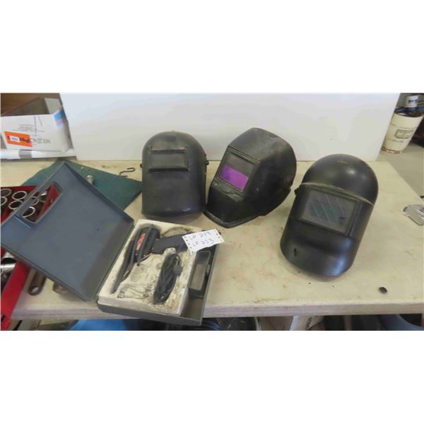 3 Welding Helmets , 2 Auto Flash , Soldering Gun