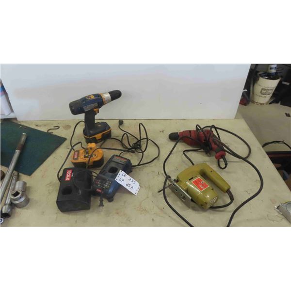 Ryobi 18V Drill, 2 Batteries, 2 Chargers, Power Jigsaw, Drill