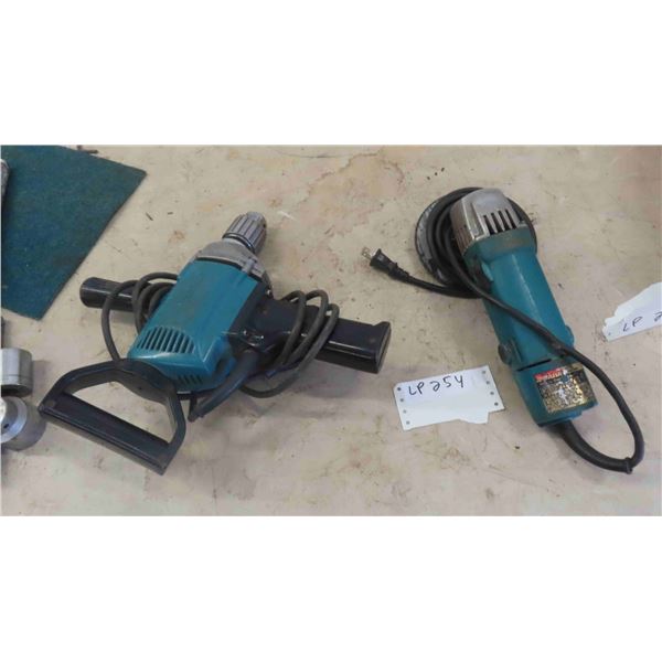 2 Makita Power Tools: 1/2'' Drill , Angle Grinder