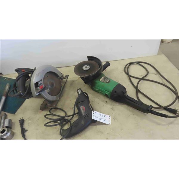 3 Power Tools: Skil Circular Saw 10 Amp, Job Mate 3/8'' Drill, 